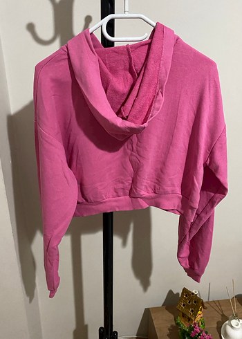 Pembe Kapüşonlu Kadın Sweatshirt - Görsel 2