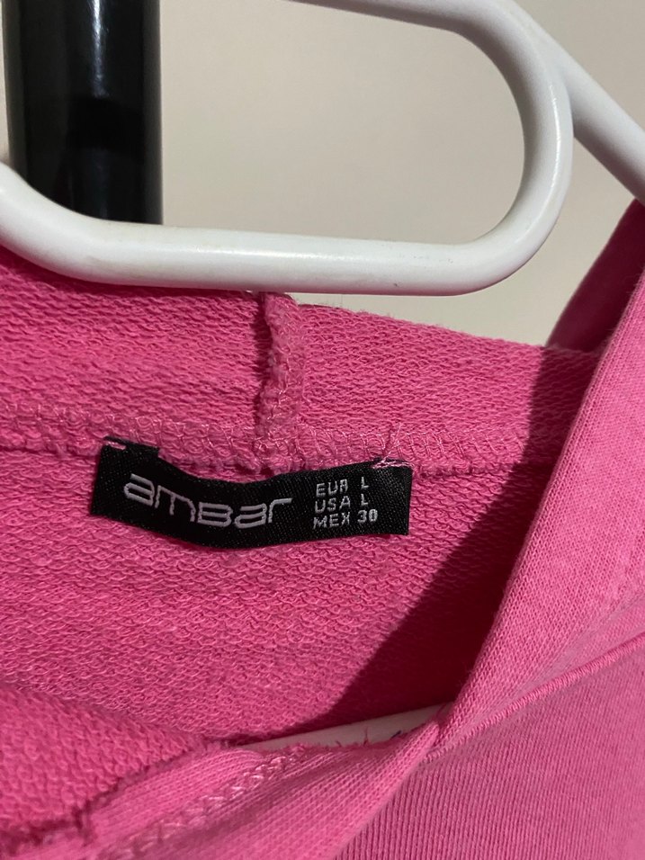 Pembe Kapüşonlu Kadın Sweatshirt - Görsel 4