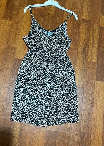 Kadın Kahverengi Zebra Desenli Kemerli Mini Tulum XS BEDEN - Görsel 6