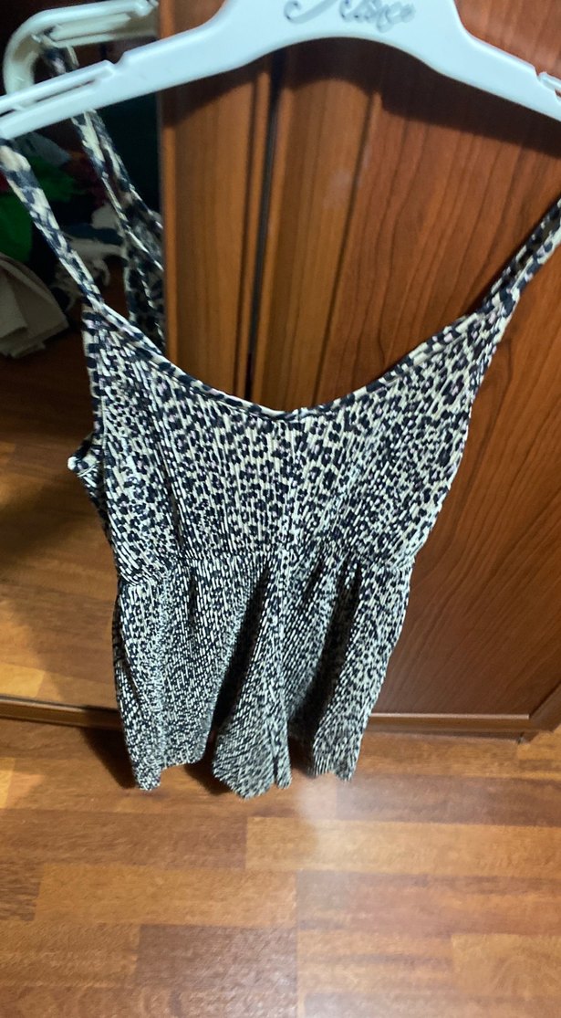 Kadın Kahverengi Zebra Desenli Kemerli Mini Tulum XS BEDEN - Görsel 3