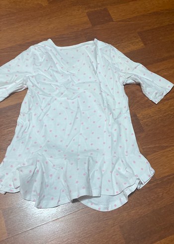 Kız Çocuk Beyaz Puantiyeli Uzun Kollu Tişört 7-8 yaşa DİSNEY - Görsel 5