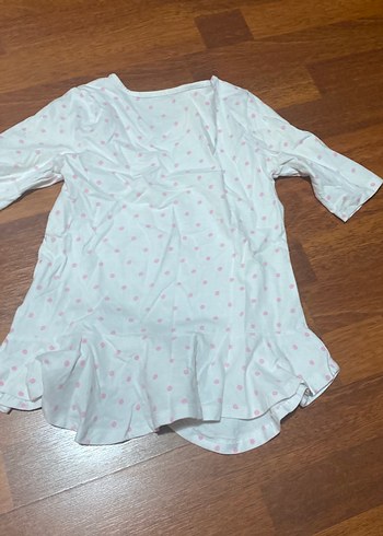 Kız Çocuk Beyaz Puantiyeli Uzun Kollu Tişört 7-8 yaşa DİSNEY - Görsel 4