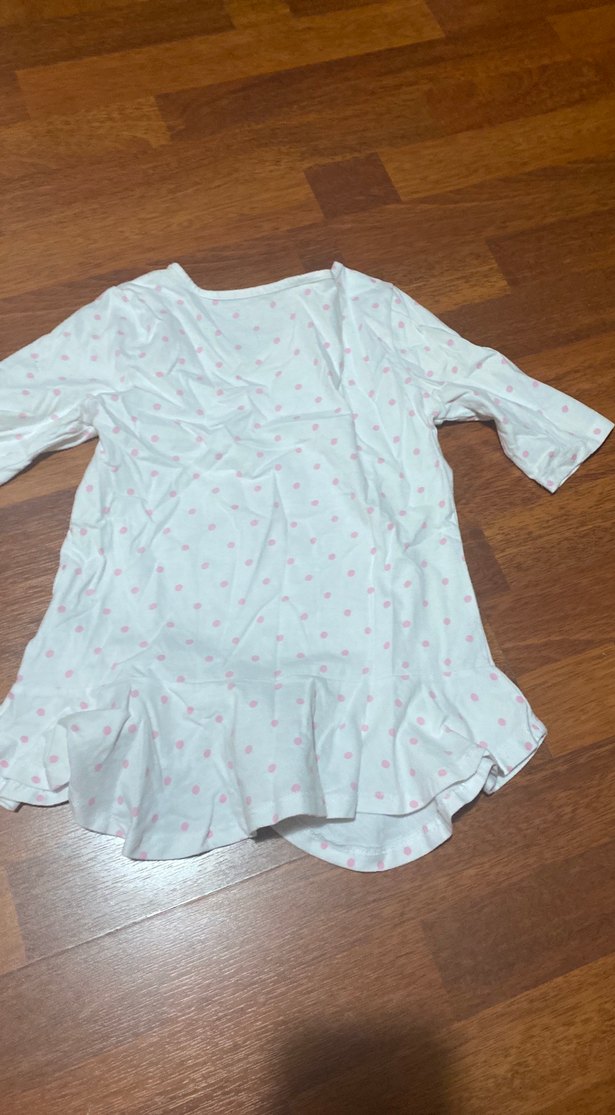 Kız Çocuk Beyaz Puantiyeli Uzun Kollu Tişört 7-8 yaşa DİSNEY - Görsel 5