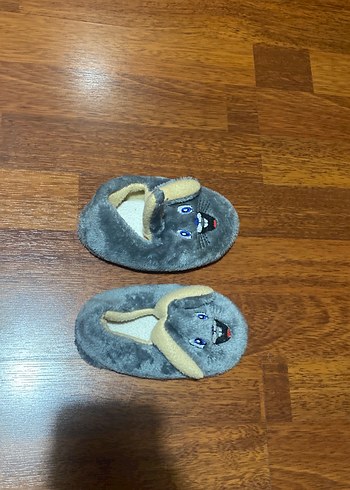 Kız Çocuk Gri Sıcak Terlikler Velcro 22/23 numaraya uyar - Görsel 4