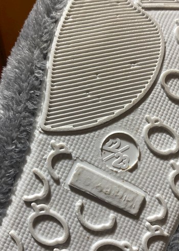 Kız Çocuk Gri Sıcak Terlikler Velcro 22/23 numaraya uyar - Görsel 5