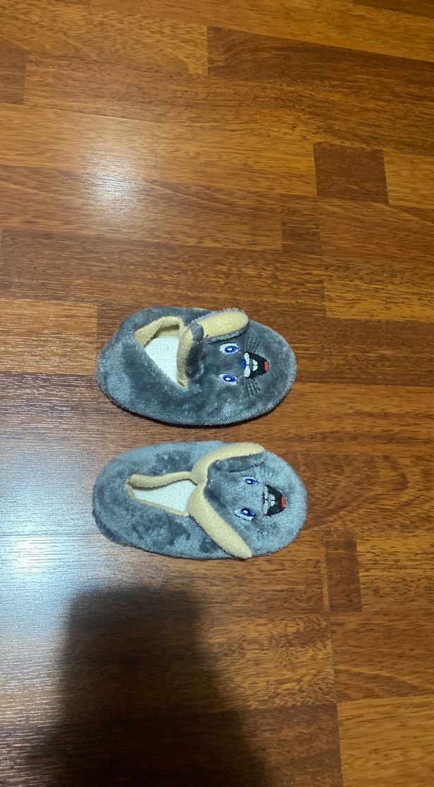 Kız Çocuk Gri Sıcak Terlikler Velcro 22/23 numaraya uyar - Görsel 4
