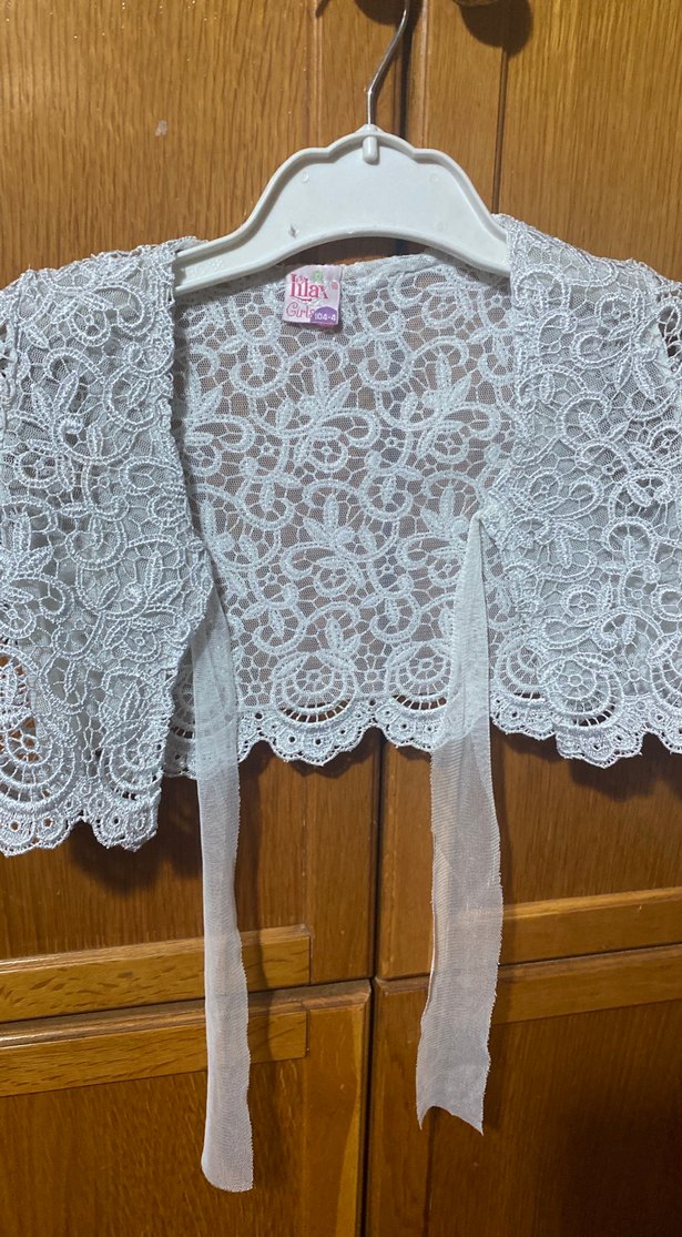Beyaz Dantelli Kız Bolero 104-4 e göre - Görsel 3