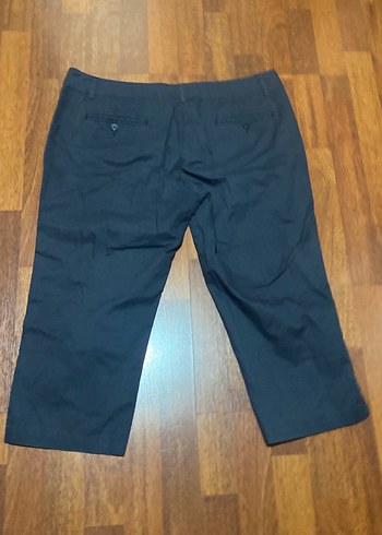 Kadın Lacivert Normal Boy Denim Kumaş Pantolon kapri - Görsel 4