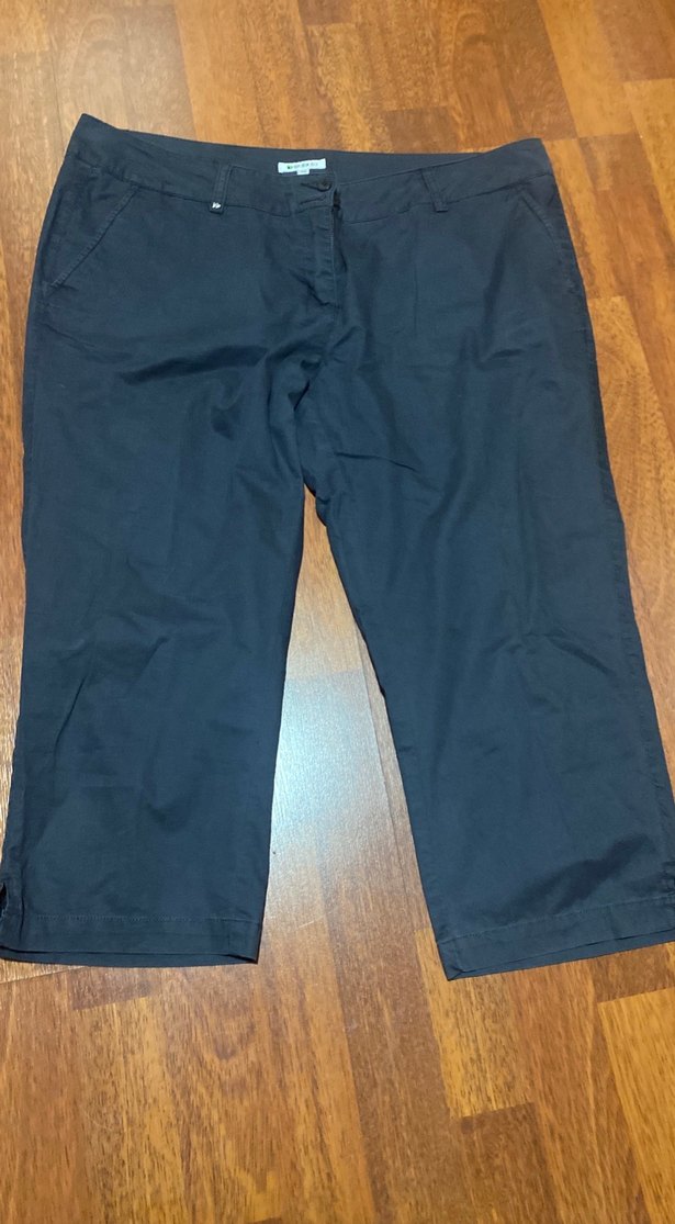 Kadın Lacivert Normal Boy Denim Kumaş Pantolon kapri - Görsel 2