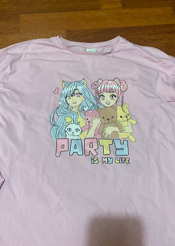 Kız Çocuk Pembe Uzun Kollu Baskılı Tişört - Görsel 3