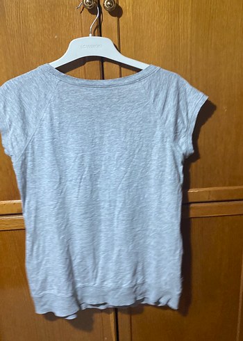 Gri Baskılı Hamile Tişörtü, Kısa Kollu, Salaş - Görsel 5