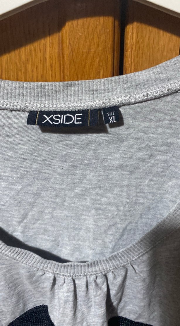 Gri Baskılı Hamile Tişörtü, Kısa Kollu, Salaş - Görsel 4