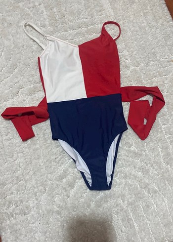 Çok Renkli Kemerli İnce Askılı Kadın Mayo 34 beden - Görsel 3