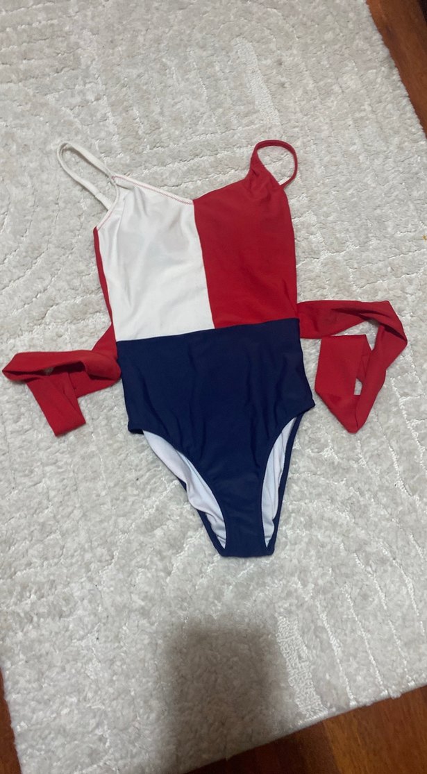 Çok Renkli Kemerli İnce Askılı Kadın Mayo 34 beden - Görsel 3