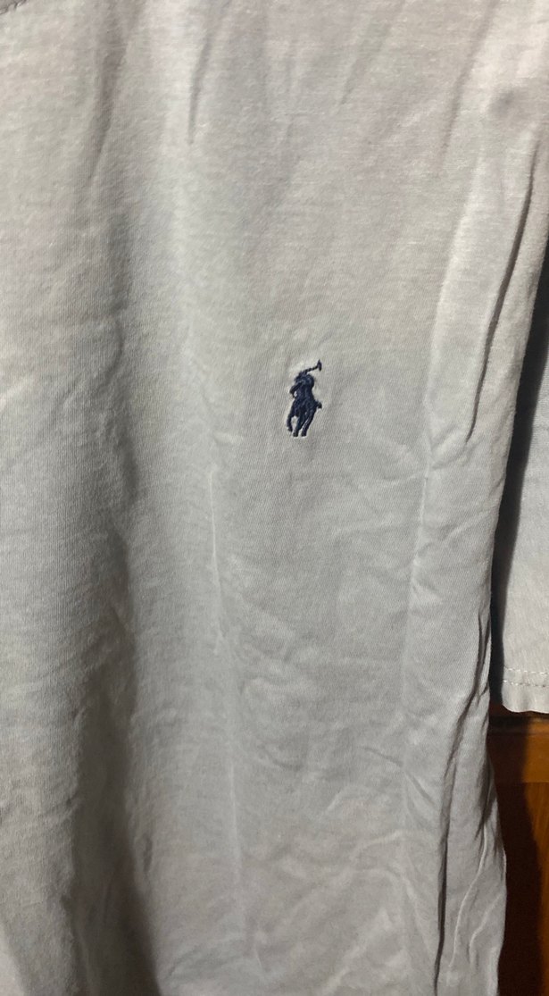 Gri renkte orjinal 
Polo Yaka Pamuklu Erkek Tişört - Görsel 4