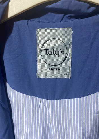 Bayan  Mavi Midi Yağmurluk su geçirmez kumaş 
42 beden kapşonlu - Görsel 4