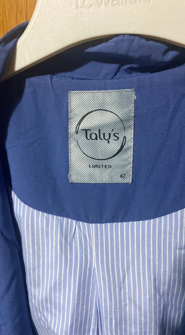 Bayan  Mavi Midi Yağmurluk su geçirmez kumaş 
42 beden kapşonlu - Görsel 4