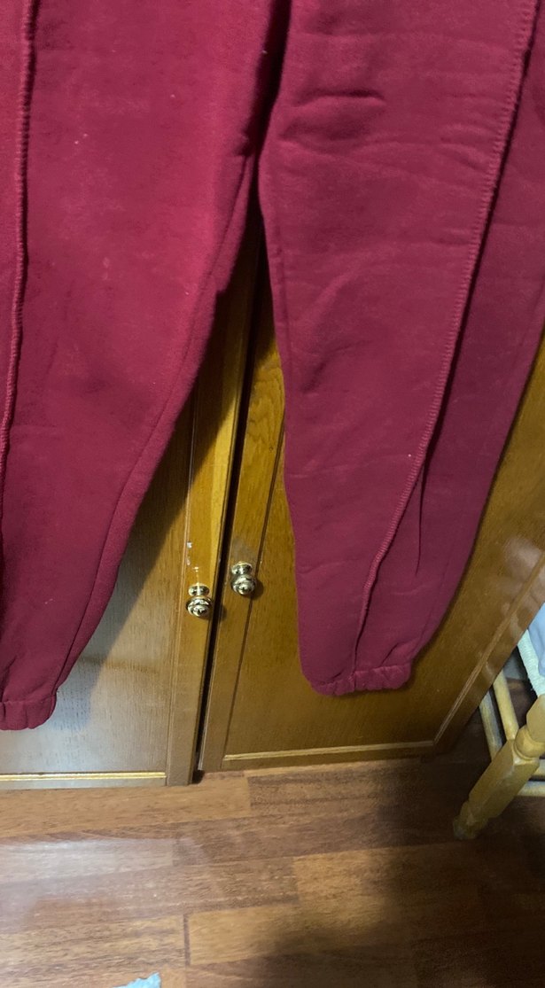 Bordo Pilili Kadın Eşofman Altı çok kaliteli kalın - Görsel 4