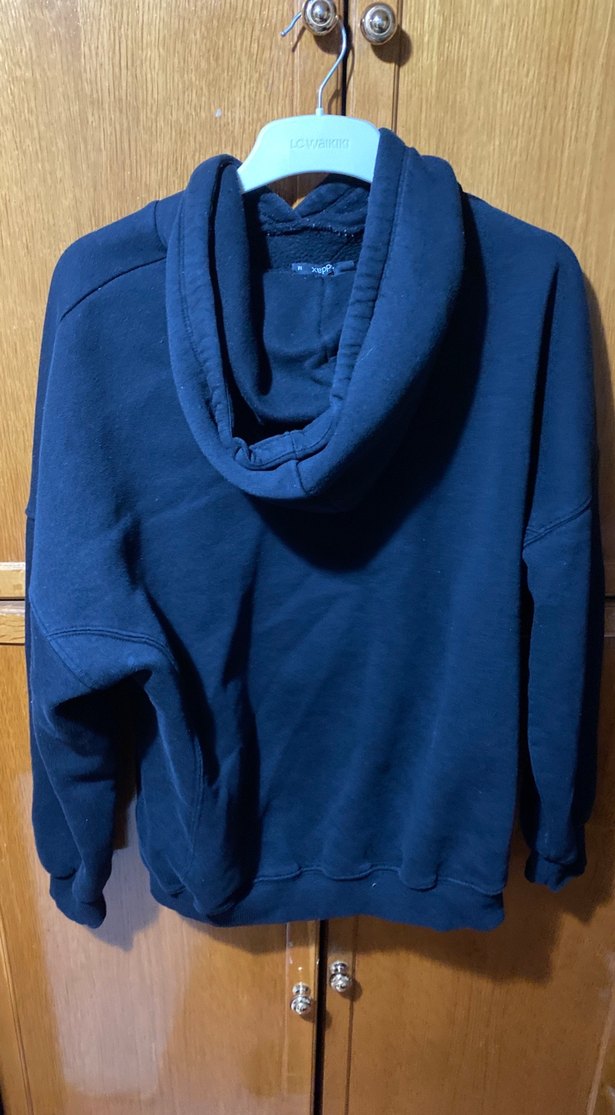 Kadın siyah Kapüşonlu Sweatshirt M/ beden - Görsel 4