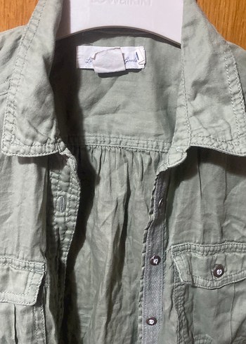 Keten Kadın Gömlek, Uzun Kollu, Düğmeli 34 beden - Görsel 4