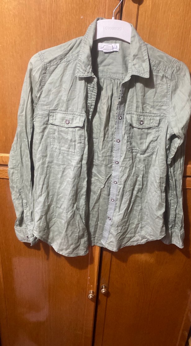 Keten Kadın Gömlek, Uzun Kollu, Düğmeli 34 beden - Görsel 2