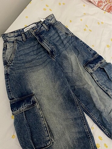 xs Beden lacivert Renk Bershka baggy jean