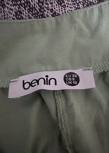 Su yeşili Keten Kadın Uzun Salaş Tulum - Görsel 3