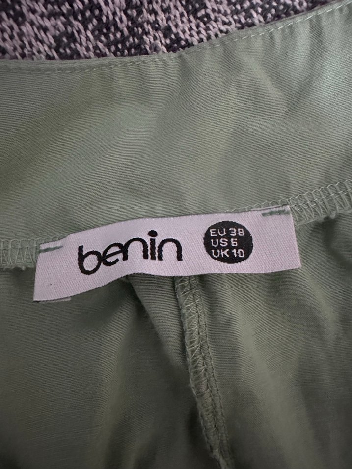 Su yeşili Keten Kadın Uzun Salaş Tulum - Görsel 3