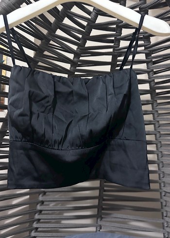 Kadın Siyah Pilili Mini Straplez Büstiyer - Görsel 2