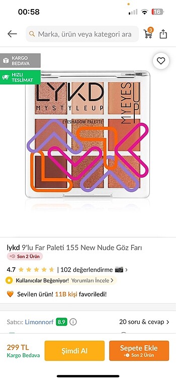 Beden Lykd Far Paleti