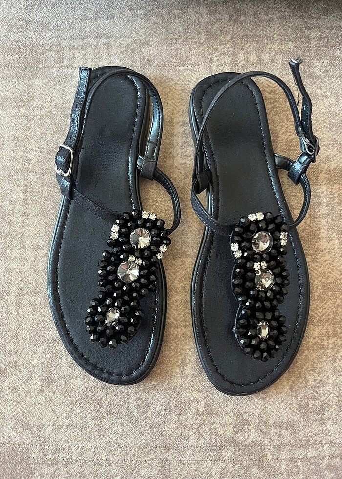 Kadın Taşlı Sandalet - Görsel 2