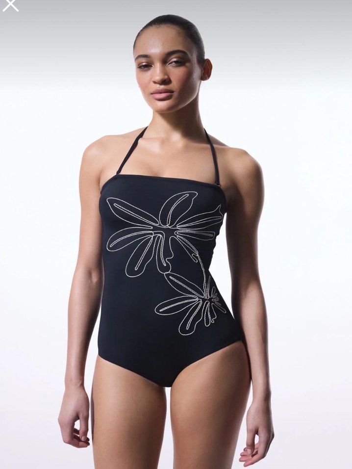 Penti Siyah Nakışlı Straplez Mayo - Görsel 2