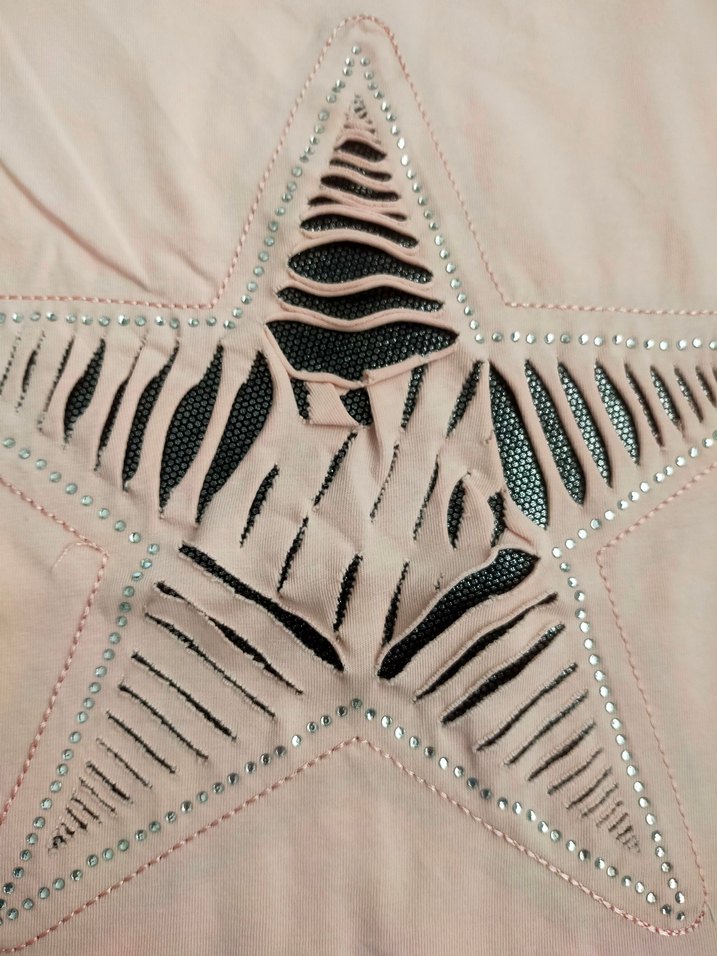 Dantel Detaylı Pembe Kız Tişörtü - Görsel 3