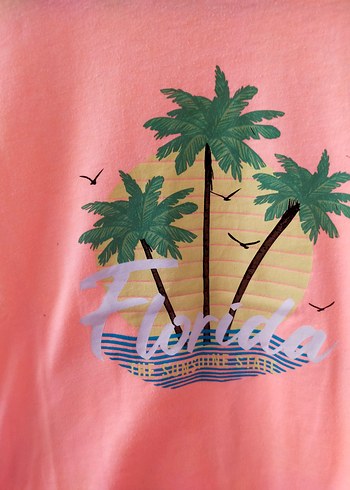 Turuncu Baskılı Kız Tişörtü - Görsel 2