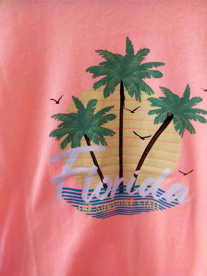 Turuncu Baskılı Kız Tişörtü - Görsel 2