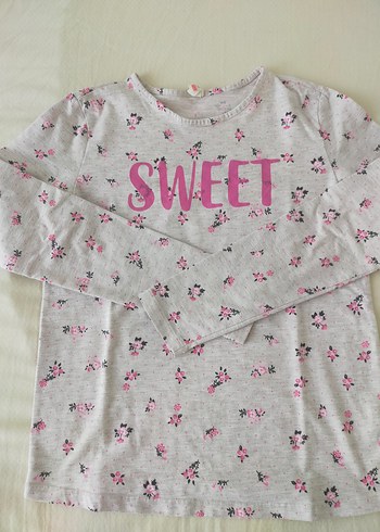 Kız Çocuk Gri Uzun Kollu Baskılı Tişört - Görsel 2