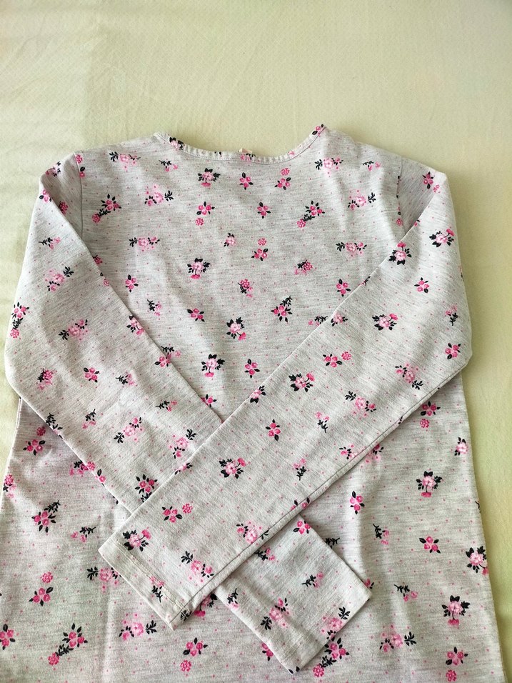 Kız Çocuk Gri Uzun Kollu Baskılı Tişört - Görsel 5