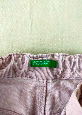 Pembe Kadife Düğmeli Rahat Kesim Kız Pantolonu - Görsel 3