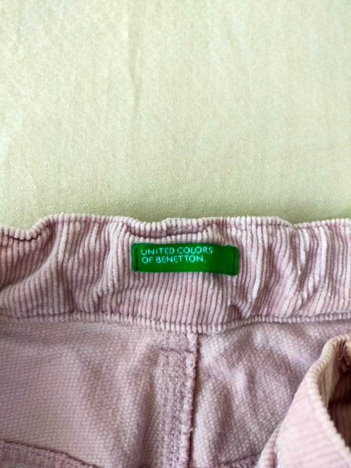 Pembe Kadife Düğmeli Rahat Kesim Kız Pantolonu - Görsel 3