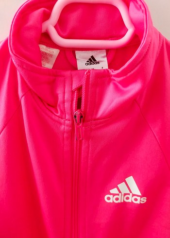 Pembe Adidas Fermuarlı çocuk Sweatshirt - Görsel 2