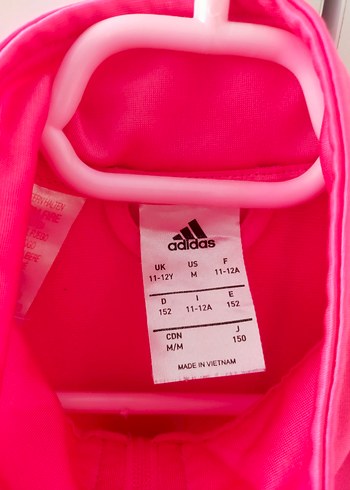 Pembe Adidas Fermuarlı çocuk Sweatshirt - Görsel 4