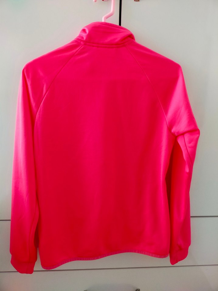 Pembe Adidas Fermuarlı çocuk Sweatshirt - Görsel 5