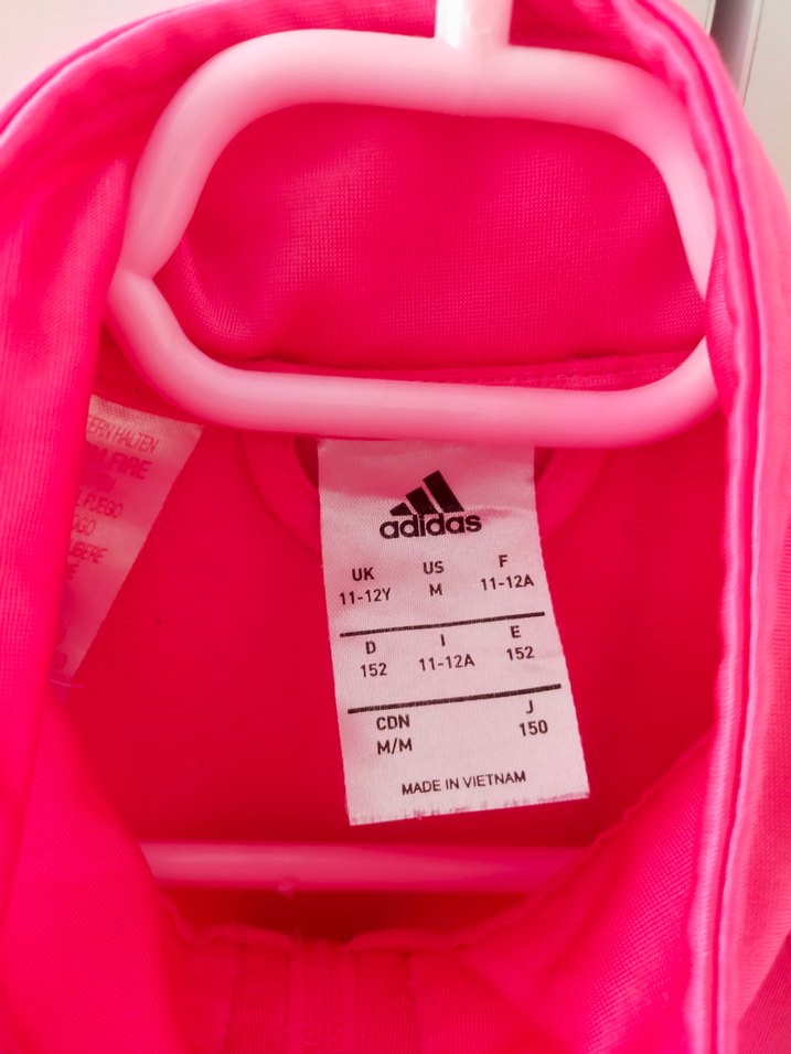 Pembe Adidas Fermuarlı çocuk Sweatshirt - Görsel 4