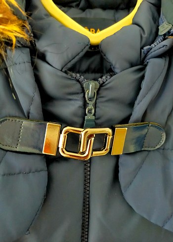 Kemerli Uzun Lacivert Kadın Kışlık Mont - Görsel 10