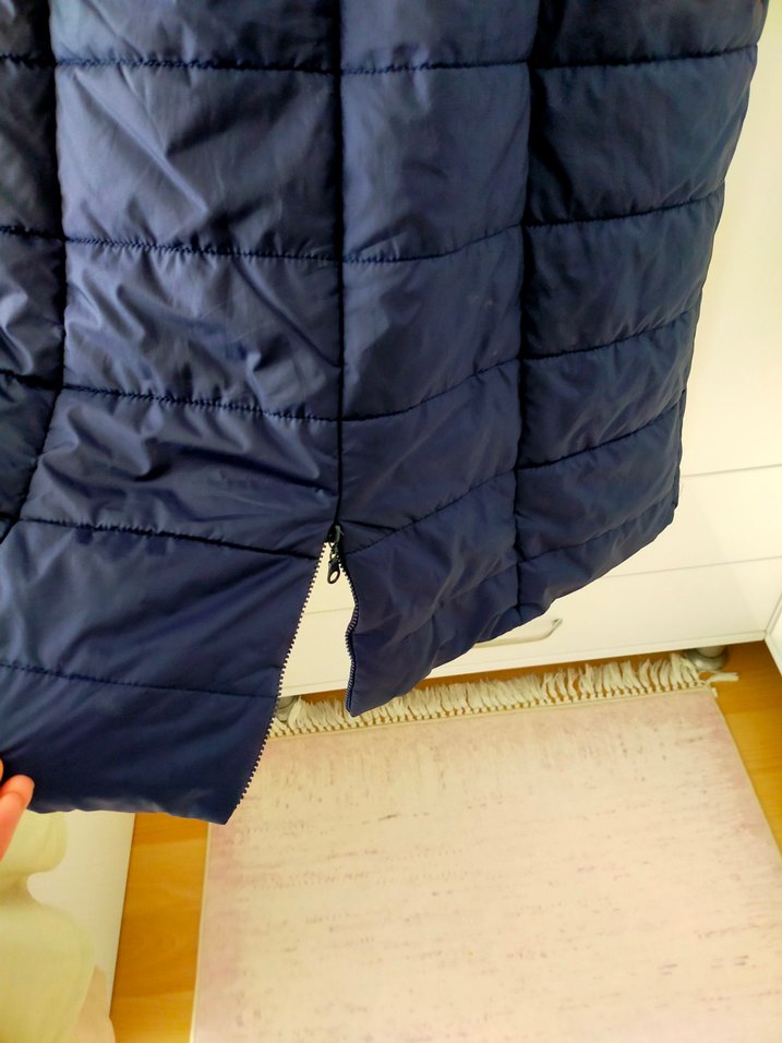 Kemerli Uzun Lacivert Kadın Kışlık Mont - Görsel 5