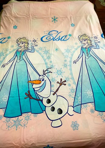 Renkli Elsa ve Olaf Baskılı nevresim ve yastık kılıfı - Görsel 3