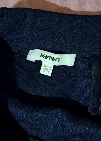 Kadın Lacivert likrali  Midi Kalem Etek - Görsel 2