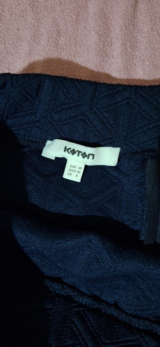 Kadın Lacivert likrali  Midi Kalem Etek - Görsel 2