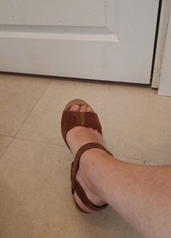 Clarks #Clarks #süet #sandalet #ayakkabı#38.5#39#dolgu topuk