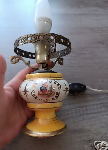American Vintage #pirinç #seramik #froganad desen gece lambası #şamdan